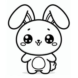 Dessin à colorier: Lapin Kawaii (Animaux) #219210 - Coloriages à Imprimer Gratuits