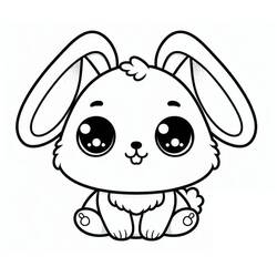 Dessin à colorier: Lapin Kawaii (Animaux) #219214 - Coloriages à Imprimer Gratuits
