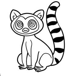 Dessin à colorier: Lémurien (Animaux) #219665 - Coloriages à Imprimer Gratuits