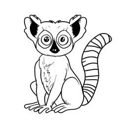 Dessin à colorier: Lémurien (Animaux) #219670 - Coloriages à Imprimer Gratuits