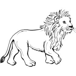 Dessin à colorier: Lion (Animaux) #10240 - Coloriages à Imprimer