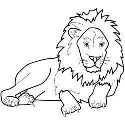 Dessin à colorier: Lion (Animaux) #10242 - Coloriages à Imprimer