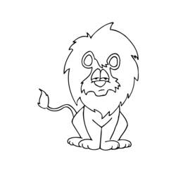 Dessin à colorier: Lion (Animaux) #10300 - Coloriages à imprimer