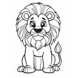 Coloriage Lion (Animaux) #215469 à imprimer et colorier