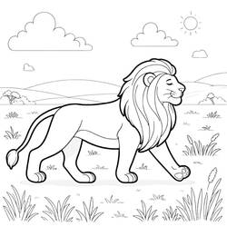 Coloriage Lion (Animaux) #215475 à imprimer et colorier