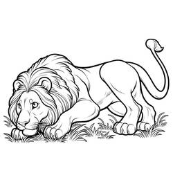 Coloriage gratuit Lion (Animaux) #215476 à colorier aux crayons