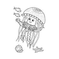 Coloriage Méduse (Animaux) #208817 à imprimer et colorier