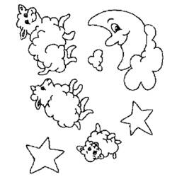 Dessin à colorier: Mouton (Animaux) #11477 - Coloriages à Imprimer Gratuits