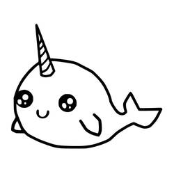 Coloriage Narval (Animaux) #186673 à imprimer et colorier