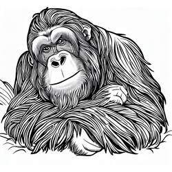 Dessin à colorier: Orang Outan (Animaux) #191578 - Coloriages à Imprimer Gratuits