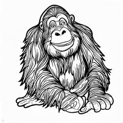 Dessin à colorier: Orang Outan (Animaux) #191580 - Coloriages à Imprimer Gratuits