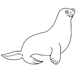 Dessin à colorier: Otarie (Animaux) #192524 - Coloriages à Imprimer Gratuits