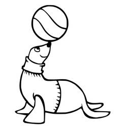 Dessin à colorier: Otarie (Animaux) #192533 - Coloriages à Imprimer Gratuits