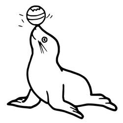 Dessin à colorier: Otarie (Animaux) #192536 - Coloriages à Imprimer Gratuits