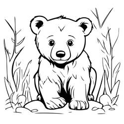 Dessin à colorier: Ourson (Animaux) #214466 - Coloriages à Imprimer Gratuits