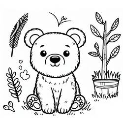 Dessin à colorier: Ourson (Animaux) #214469 - Coloriages à Imprimer Gratuits
