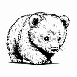 Dessin à colorier: Ourson (Animaux) #214470 - Coloriages à Imprimer Gratuits