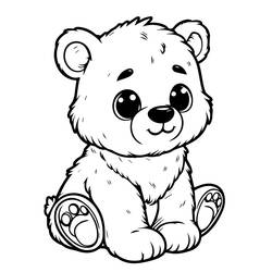 Dessin à colorier: Ourson (Animaux) #214471 - Coloriages à Imprimer Gratuits