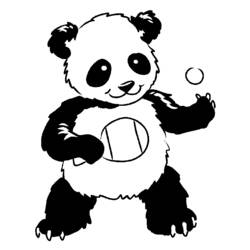 Dessin à colorier: Panda (Animaux) #12528 - Coloriages à imprimer