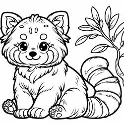 Dessin à colorier: Panda Roux (Animaux) #212036 - Coloriages à Imprimer Gratuits