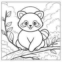 Dessin à colorier: Panda Roux (Animaux) #212040 - Coloriages à Imprimer Gratuits