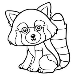 Dessin à colorier: Panda Roux (Animaux) #212043 - Coloriages à Imprimer Gratuits