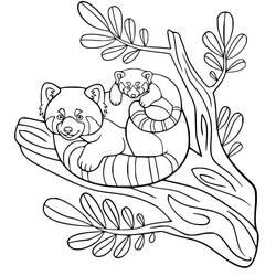 Dessin à colorier: Panda Roux (Animaux) #212047 - Coloriages à Imprimer Gratuits