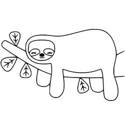 Dessin à colorier: Paresseux (Animaux) #210435 - Coloriages à Imprimer Gratuits