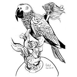 Dessin à colorier: Perroquet (Animaux) #16242 - Coloriages à Imprimer