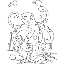 Dessin à colorier: Pieuvre (Animaux) #18946 - Coloriages à imprimer