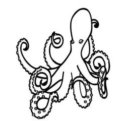 Dessin à colorier: Pieuvre (Animaux) #19011 - Coloriages à imprimer