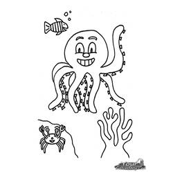 Dessin à colorier: Pieuvre (Animaux) #19078 - Coloriages à Imprimer Gratuits