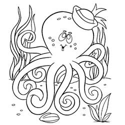 Coloriage Pieuvre (Animaux) #194473 à imprimer et colorier