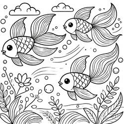Dessin à colorier: Poisson (Animaux) #217525 - Coloriages à Imprimer Gratuits