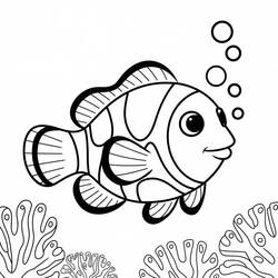 Dessin à colorier: Poisson Clown (Animaux) #218337 - Coloriages à Imprimer Gratuits