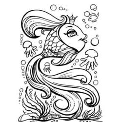 Dessin à colorier: Poisson Rouge (Animaux) #208323 - Coloriages à Imprimer Gratuits