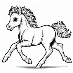 Illustration au trait Poney (Animaux) #214238 prête à colorier