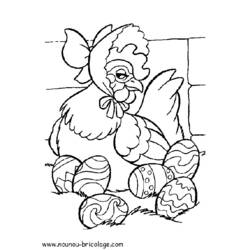Dessin à colorier: Poule (Animaux) #17484 - Coloriages à imprimer