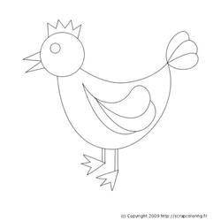 Dessin à colorier: Poule (Animaux) #17552 - Coloriages à Imprimer Gratuits