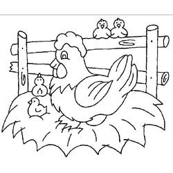 Dessin à colorier: Poule et Poussin (Animaux) #193192 - Coloriages à Imprimer Gratuits