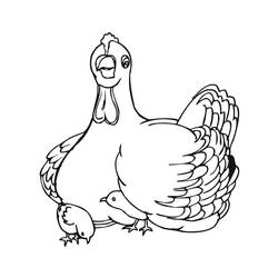 Coloriage Poule et Poussin (Animaux) #193206 à imprimer et colorier