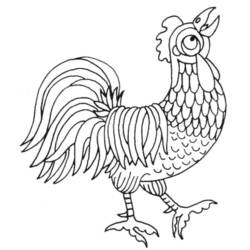 Dessin à colorier: Poulet (Animaux) #17268 - Coloriages à Imprimer Gratuits