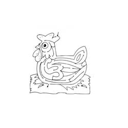 Dessin à colorier: Poulet (Animaux) #17327 - Coloriages à Imprimer Gratuits