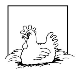 Dessin à colorier: Poulet (Animaux) #17358 - Coloriages à Imprimer Gratuits