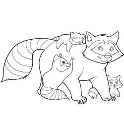 Dessin à colorier: Raton laveur (Animaux) #208495 - Coloriages à Imprimer Gratuits