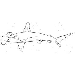 Dessin à colorier: Requin Marteau (Animaux) #221000 - Coloriages à Imprimer Gratuits