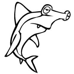 Dessin à colorier: Requin Marteau (Animaux) #221001 - Coloriages à Imprimer Gratuits