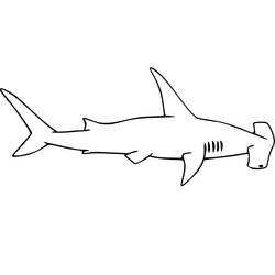 Dessin à colorier: Requin Marteau (Animaux) #221002 - Coloriages à Imprimer Gratuits