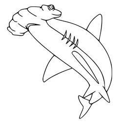 Dessin à colorier: Requin Marteau (Animaux) #221003 - Coloriages à Imprimer Gratuits