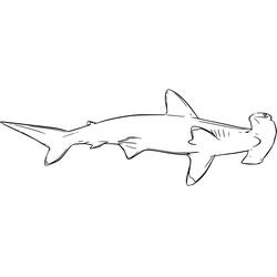Dessin à colorier: Requin Marteau (Animaux) #221008 - Coloriages à Imprimer Gratuits